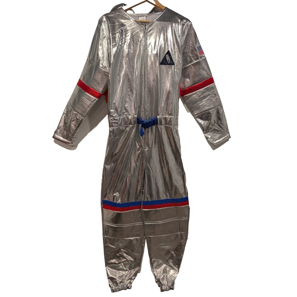 Pottery Barn Kids ADULT Light-Up Silver Astronaut Costume Space Suit Light-Up ML